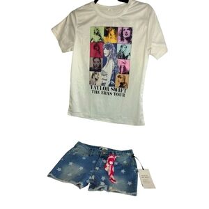 **Swiftie Eras Star Set – Taylor Tee + Laurie Hernandez Shorts (Girls 12)**